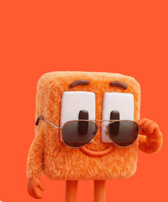 Albert, the Rental IQ mascot, lowering his sunglasses