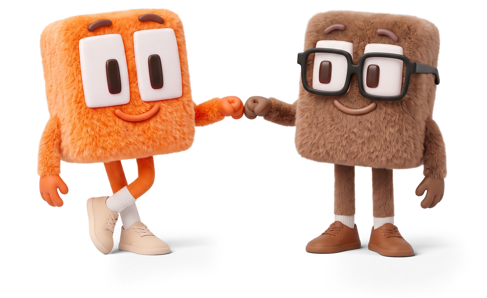 Albert, the Rental IQ mascot, fist-bumping his housemate